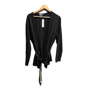 Pendleton Black Tie‎ Waist 100% Cashmere Women's Cardigan Sweater Size 3X